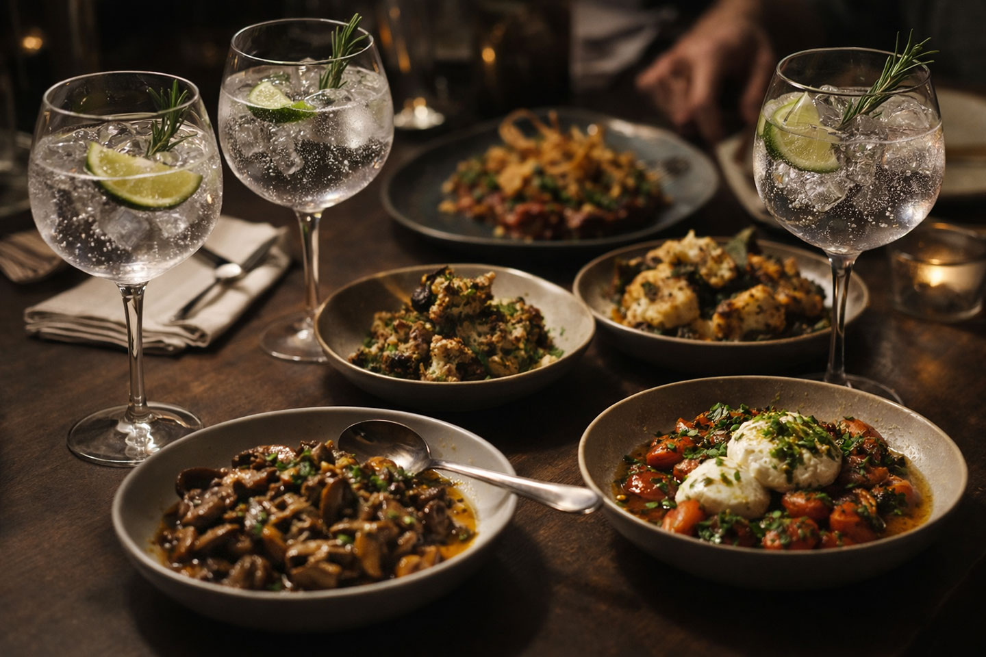 3 mellanrätter och 2 gin tonic för 2 hos Steampunk Lab i Vasastan