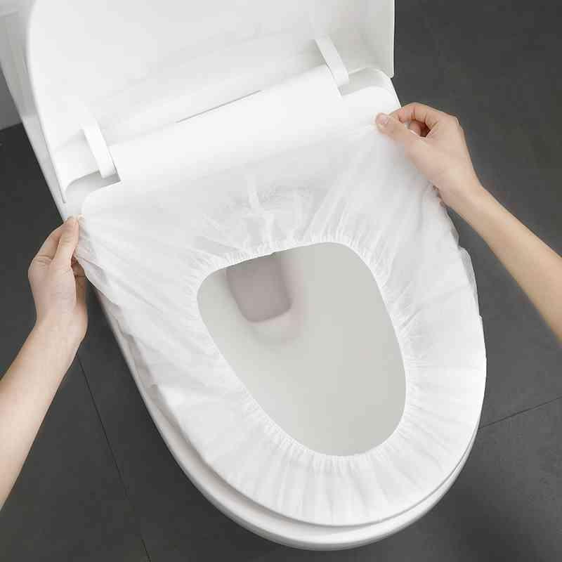 Engångs Hygieniska Toalettsitsskydd - Vit 10-pack (5 av 6)