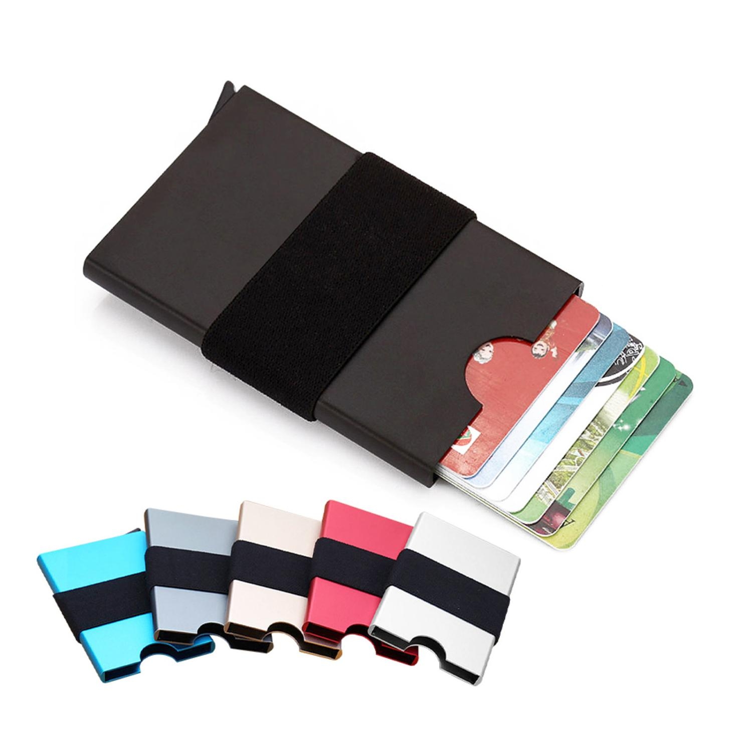 Korthållare i aluminium med RFID-skydd