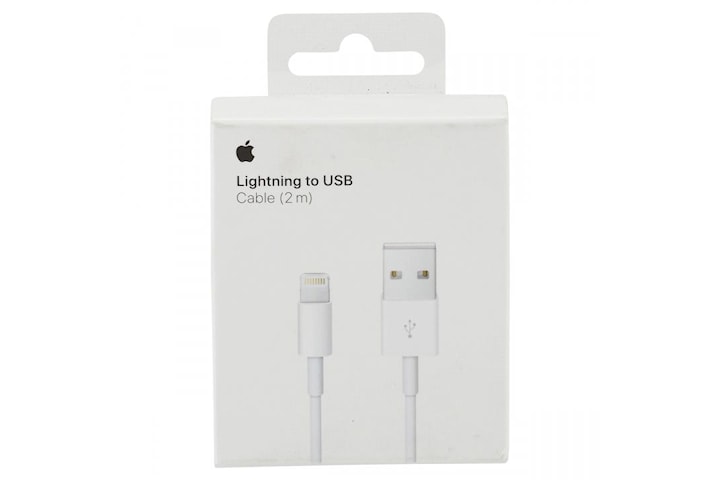 Apple Lightning kabel, USB till Lightning, 2m, vit, MD819ZM/A (Blister)