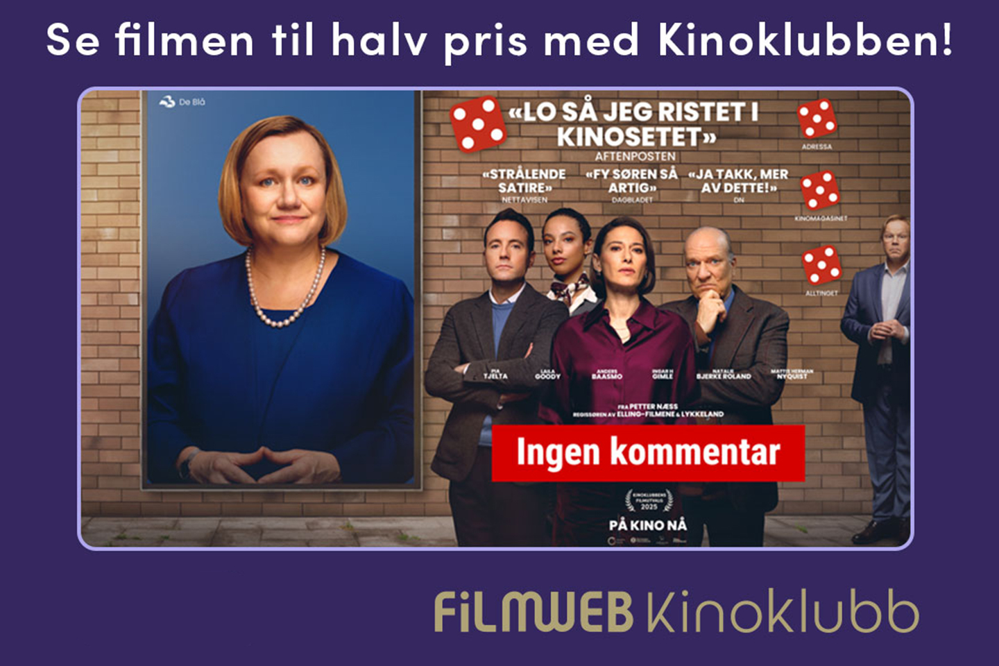 Gode filmer til halv pris på kino - Nå 2 medlemskap for prisen av 1!