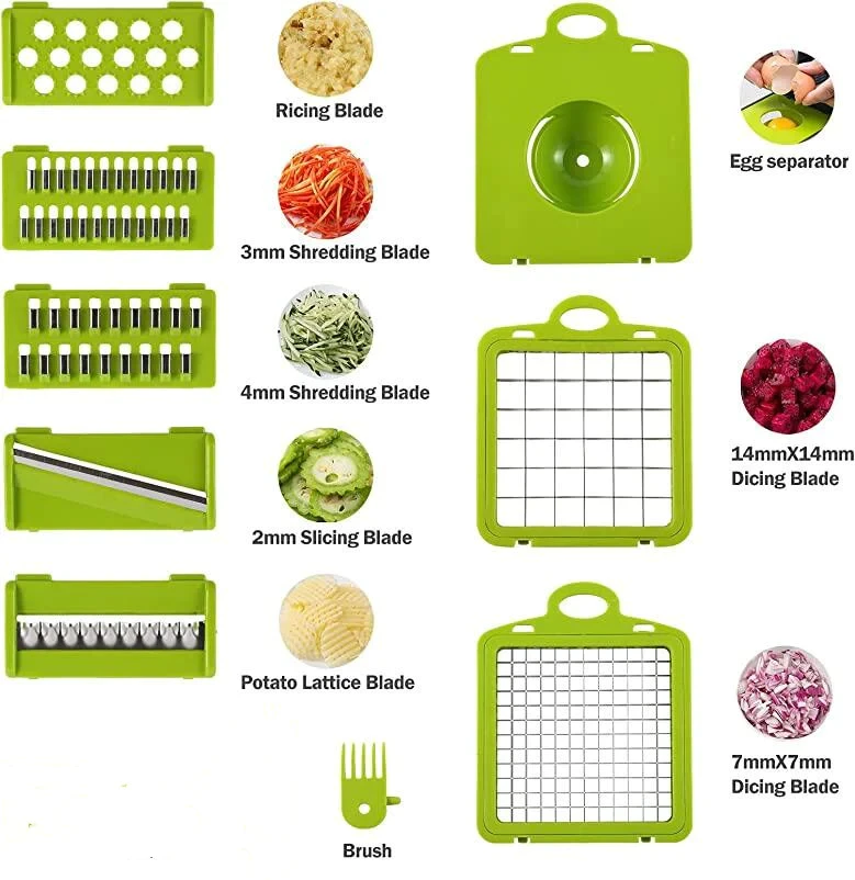 Grönsaksskärare med sju blad och behållare (24 av 26)
