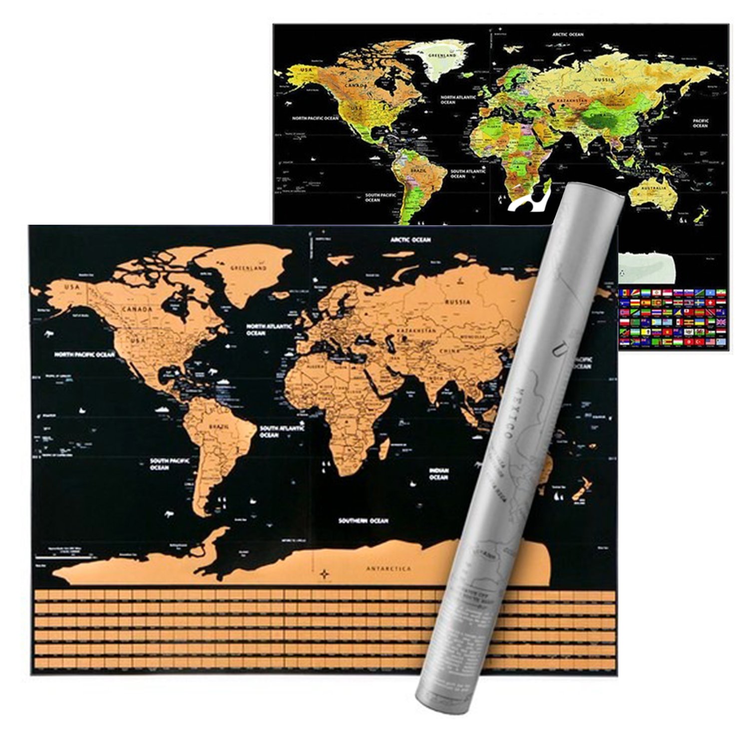 Scratch Map världskarta 82 x 59 cm