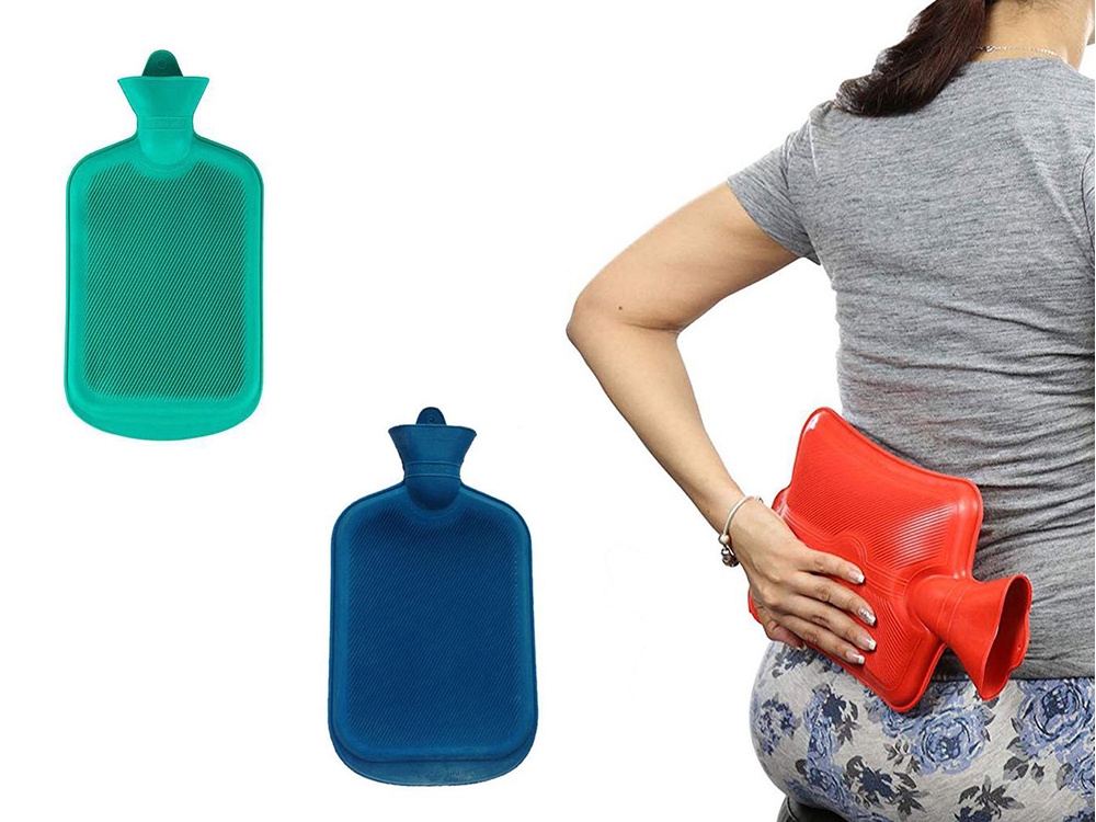 Product Image for Stor varmtvannsflaske 2L i gummi med plysjtrekk.