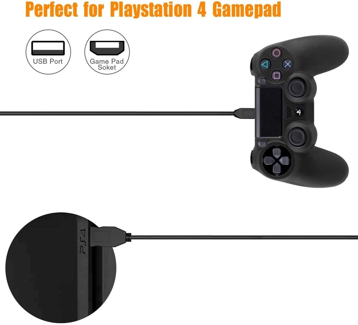 2-Pack Playstation 4 / PS4 Laddkabel För handkontroll 3m, 3meter (2 av 5)