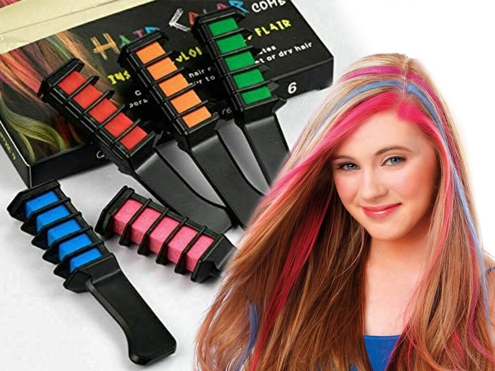 10-pack Chalk Comb / Hair Crayons - Midlertidig hårfarge (2 av 9)