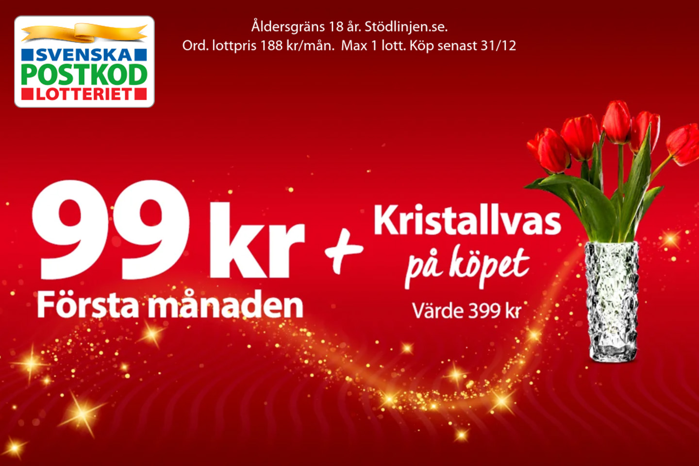 Få första månaden för 99 kr och kristallvas från Orrefors på köpet