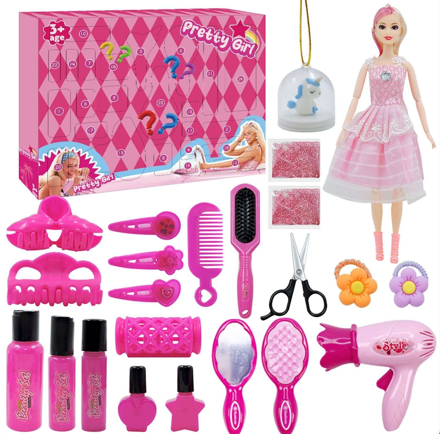 Adventskalender Barbie-inspirerad – Julkalender 2025, 24 luckor