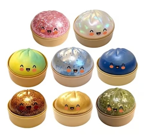 2-Pack Dumpling Squishy Secret 8.5cm rainbow stressboll Mjuk degklämleksak för ångest, icke-klibbig (slumpfärg) Ångestlindrande sensorisk