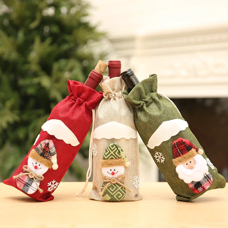 Presentpåse till flaska med juldekor (1 av 7)