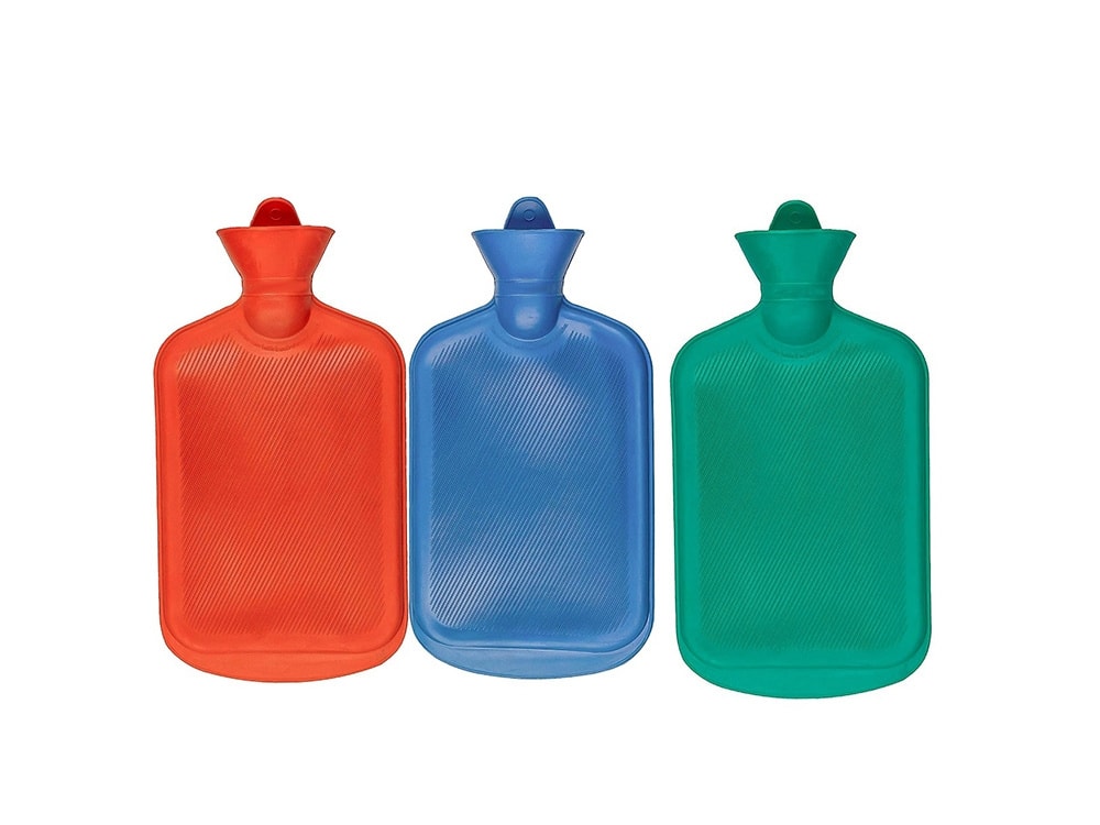 Stor varmtvannsflaske 2L i gummi med plysjtrekk. (1 av 9)