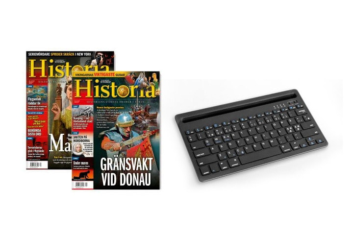 2 nummer av Världens Historia + trådlöst Bluetooth-tangentbord (1 av 5)