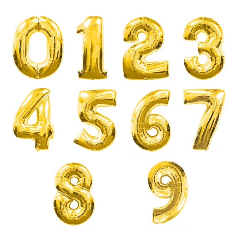 Ballonger siffror 0-9 - Silver & Guld (2 av 3)