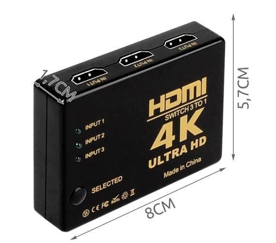 HDMI Switch 3+1 - 4K - Fjärrkontroll (1 av 8)