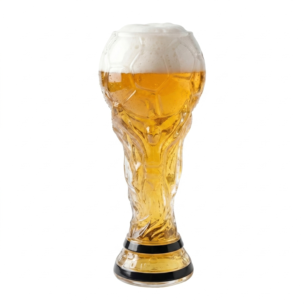 VM 2026 Trophy Ölglas – 500 ml Hållbart Glas – Elegant Fotbollspresent Pappa