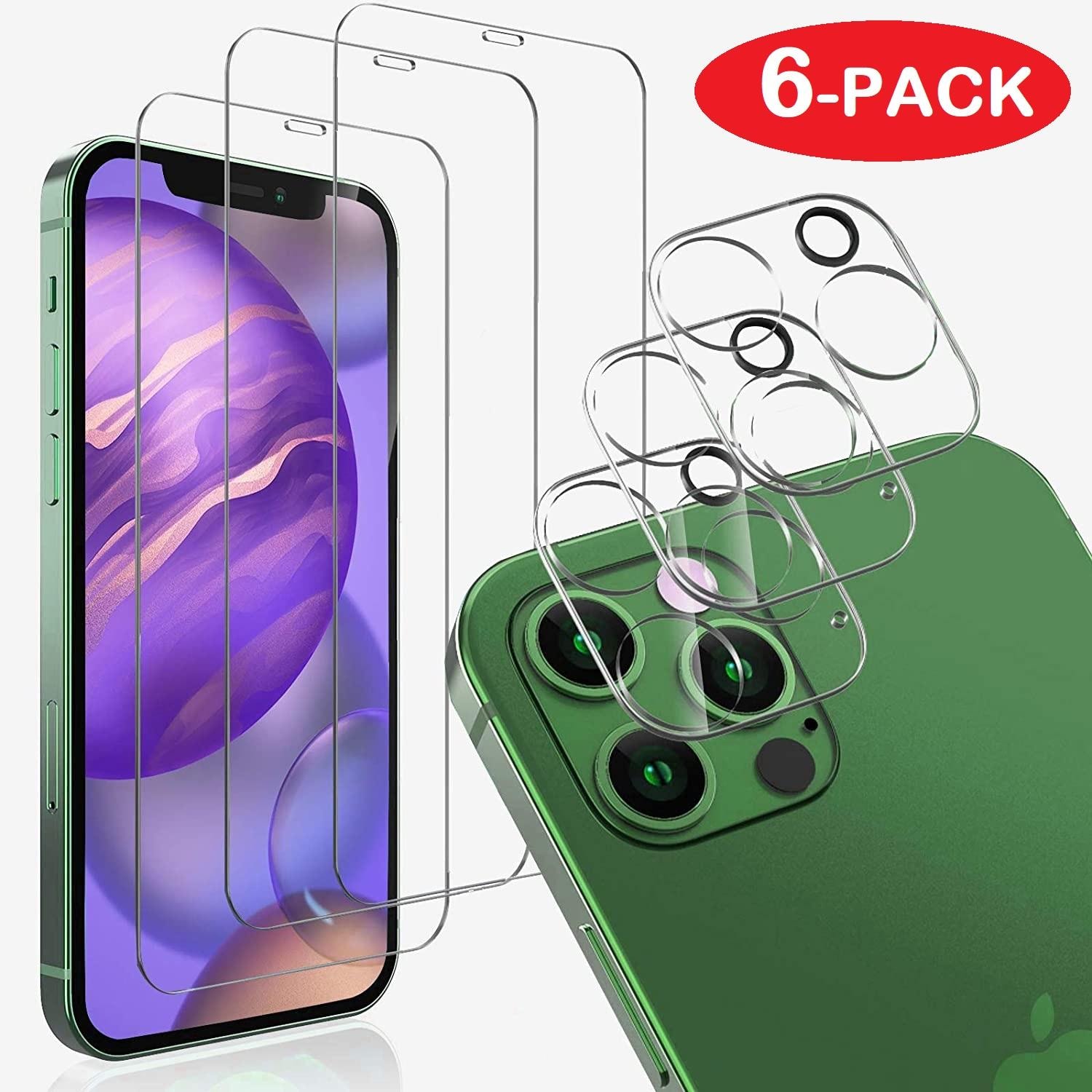 6-pack iPhone 12 Pro Stark Härdat Glas Skärmskydd + linsskydd (1 av 6)