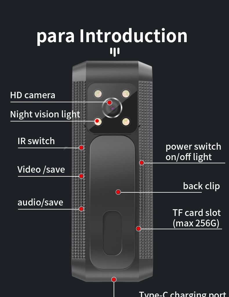 Body Cam Penna med Ljud & Bildinspelning - 32GB Kort Inkl (17 av 21)