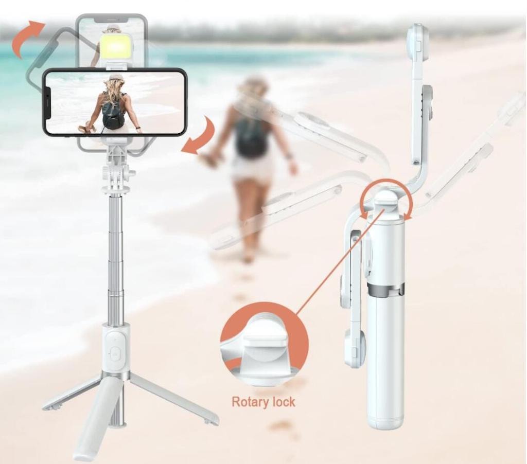 Trådløs Bluetooth Selfie Stick med lys (9 av 13)