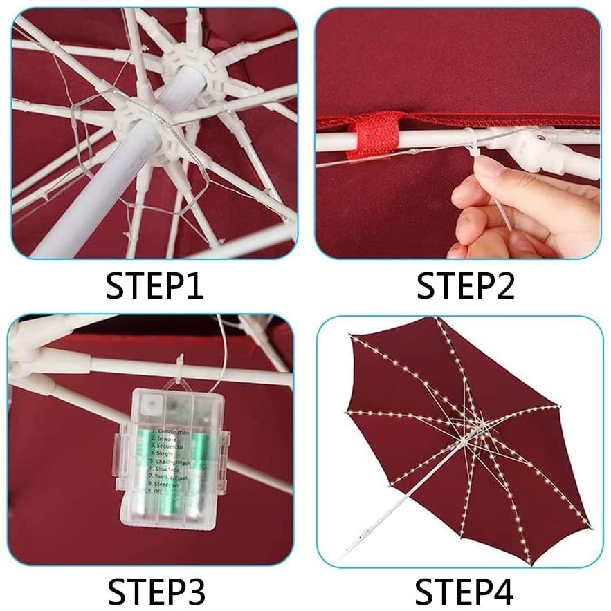 Dimbar LED-ljusslinga för parasoll (3 av 9) (4 av 9)