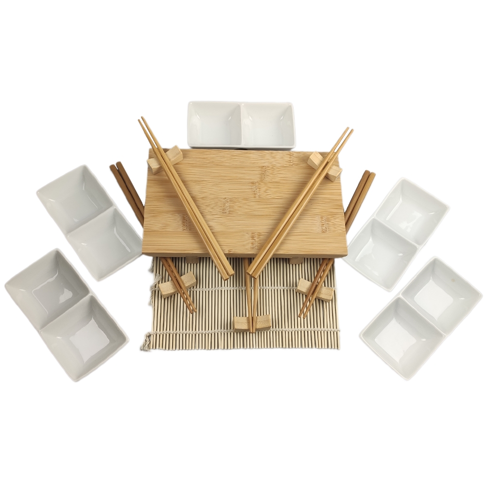 Product Image for Sushi Serveringskit - Mindre Lätt Fem Gäster + Tvådelad Fyrkant