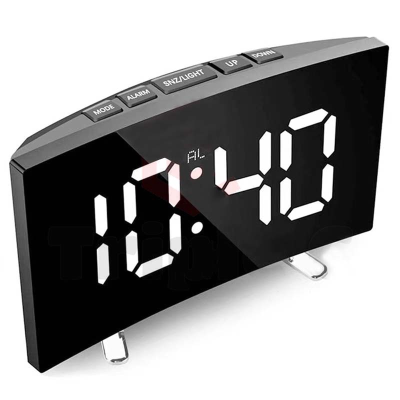 Elektronisk Vägg- och Bordsklocka med Ljudlös Design – Digital LED-Spegelklocka med Stor Display