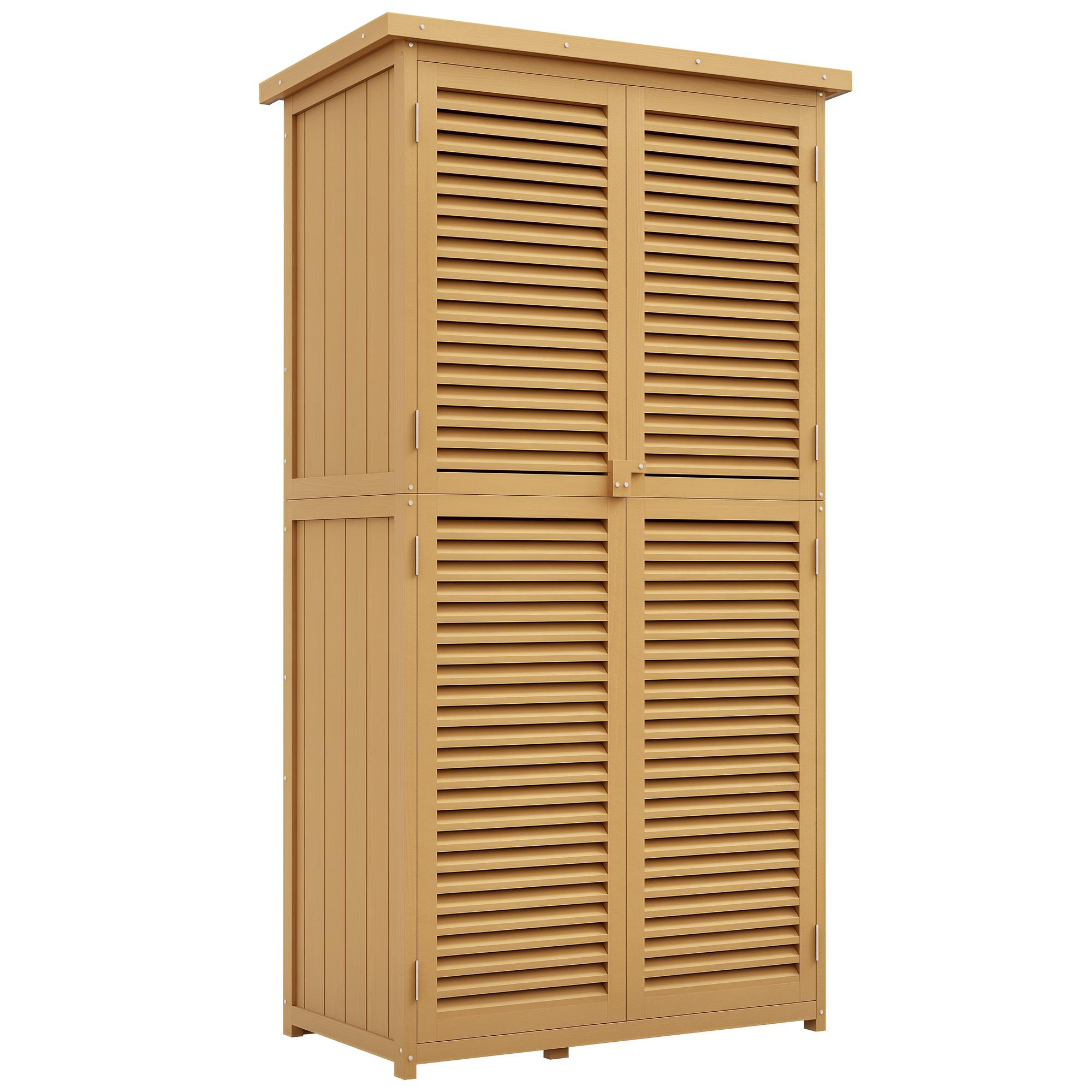 Vädertålig trädgårdsbyrå, 2 låsbara dörrar, furu, 87L x 46,5B x 160H cm, ljusgul