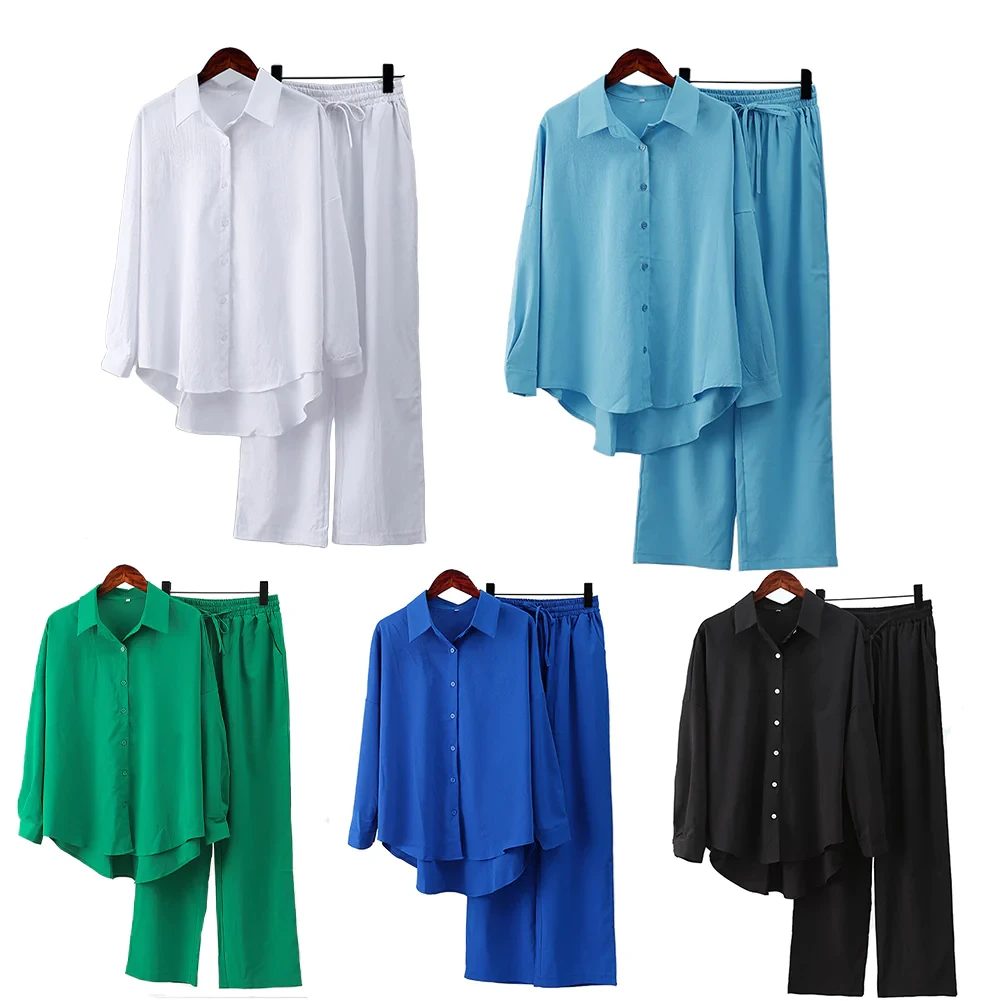 Løstsittende bluse med lange bukser for kvinner (6 av 18)