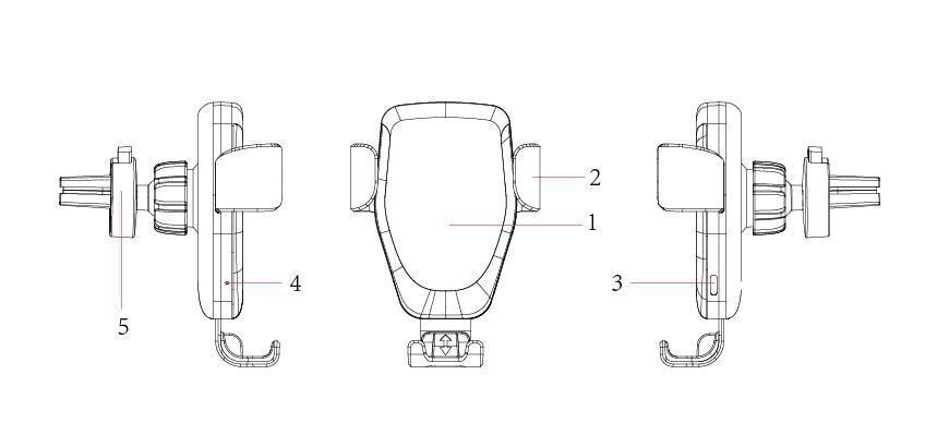 Trådlös Qi laddare - bilhållare med snabbladdning (4 av 17)