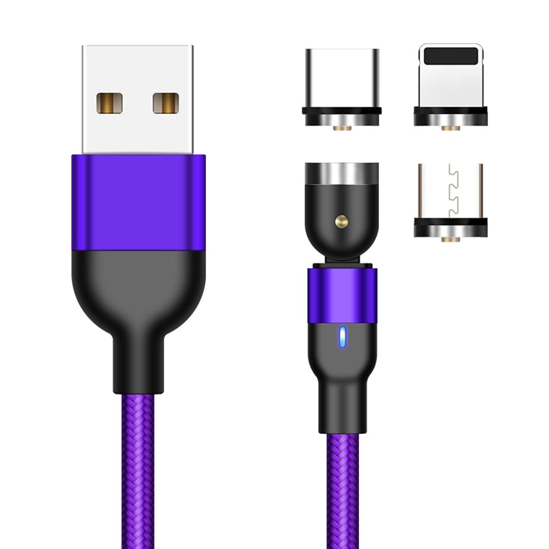 Magnetisk kabel, Lightning + Micro USB + USB-C, 3A (8 av 14)
