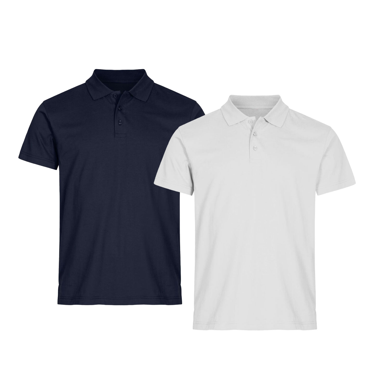 Pikétröja herr i 100% bomull, 2-pack