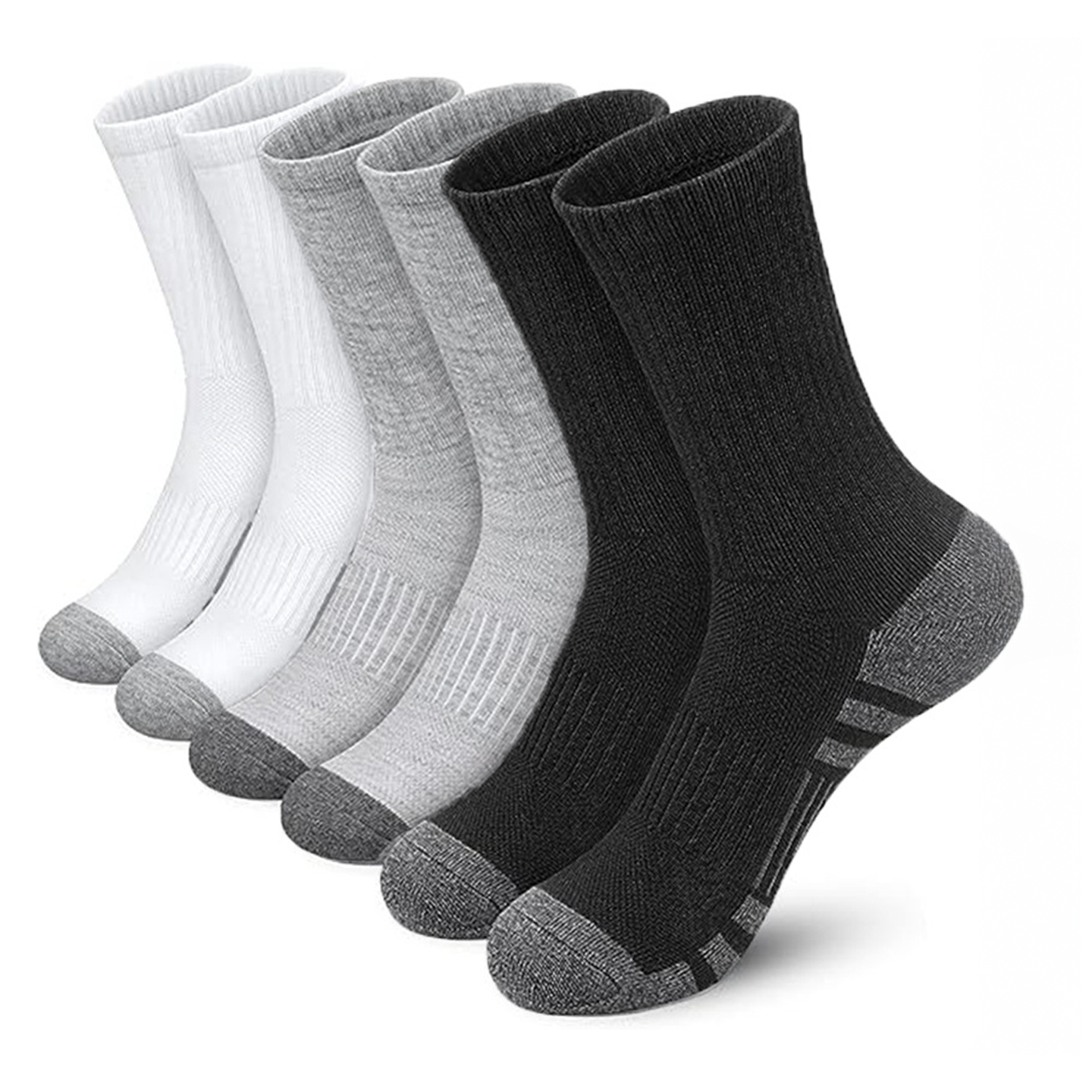 Herrstrumpor i sportig crew-modell 6-pack