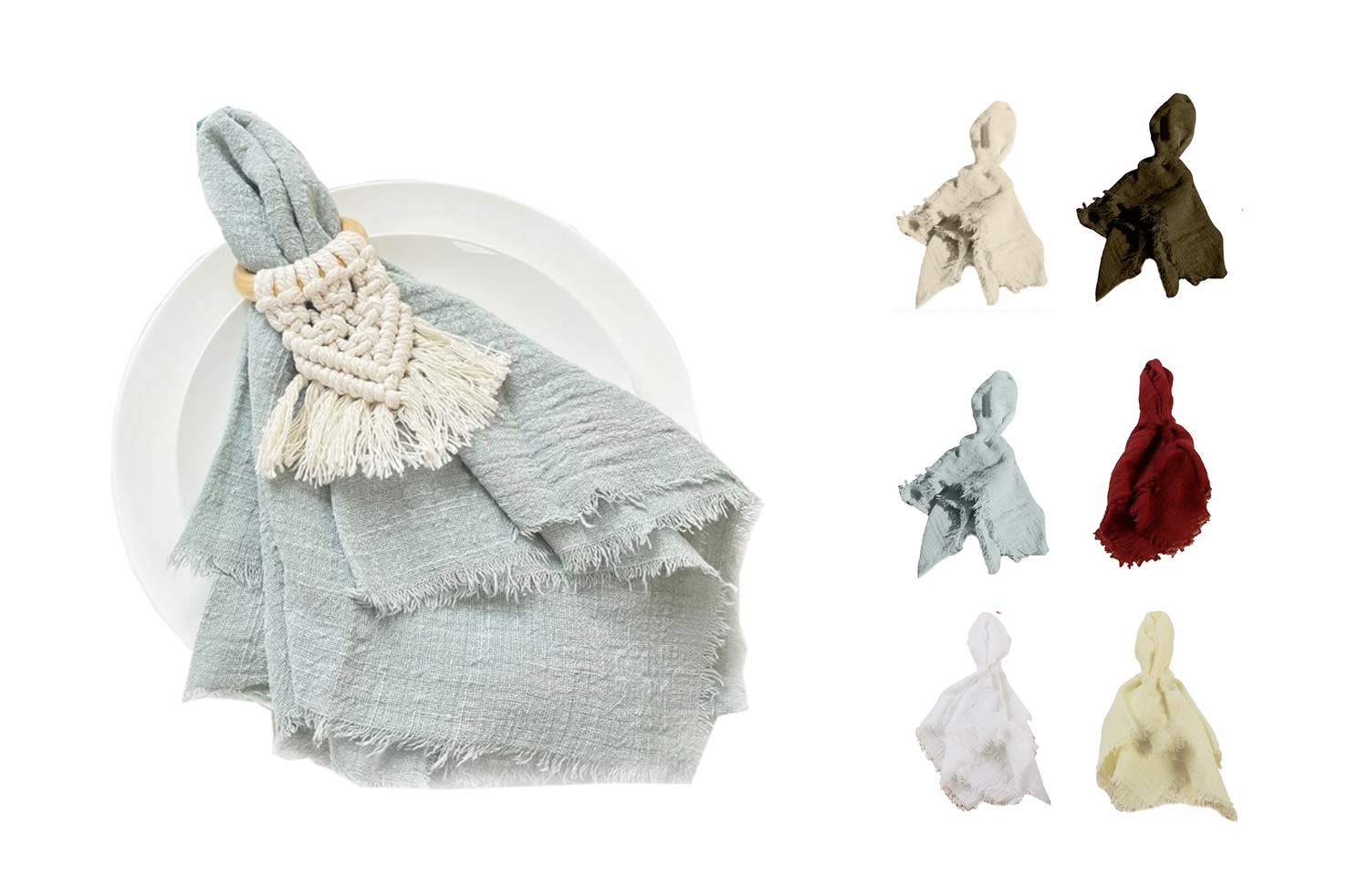 Rustik stil bomullsservetter 2-pack