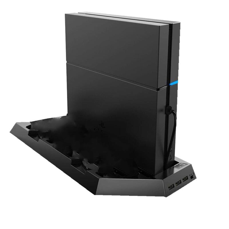 PS4/PS4 Slim vertikalt stativ med kylfläkt, laddstation, USB Hub (1 av 11)