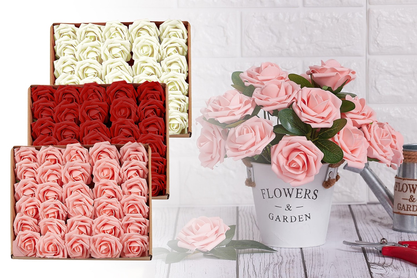 Konstgjorda rosor 25-, 50- eller 75-pack (1 av 14)