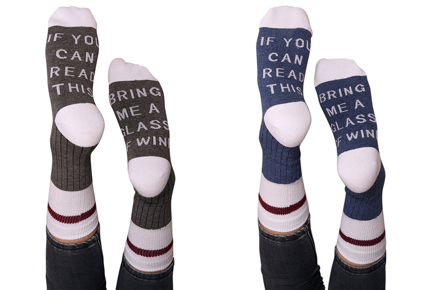Morsomme sokker med tekst på undersiden 1 eller 2 par (2 av 6)