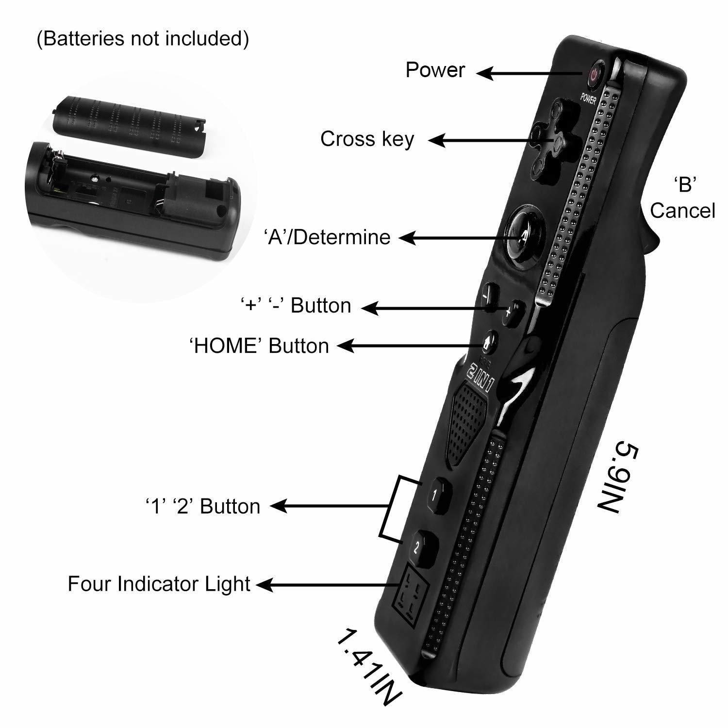 Wii Remote Plus och Nunchuk controller 6-axis (6 av 15)